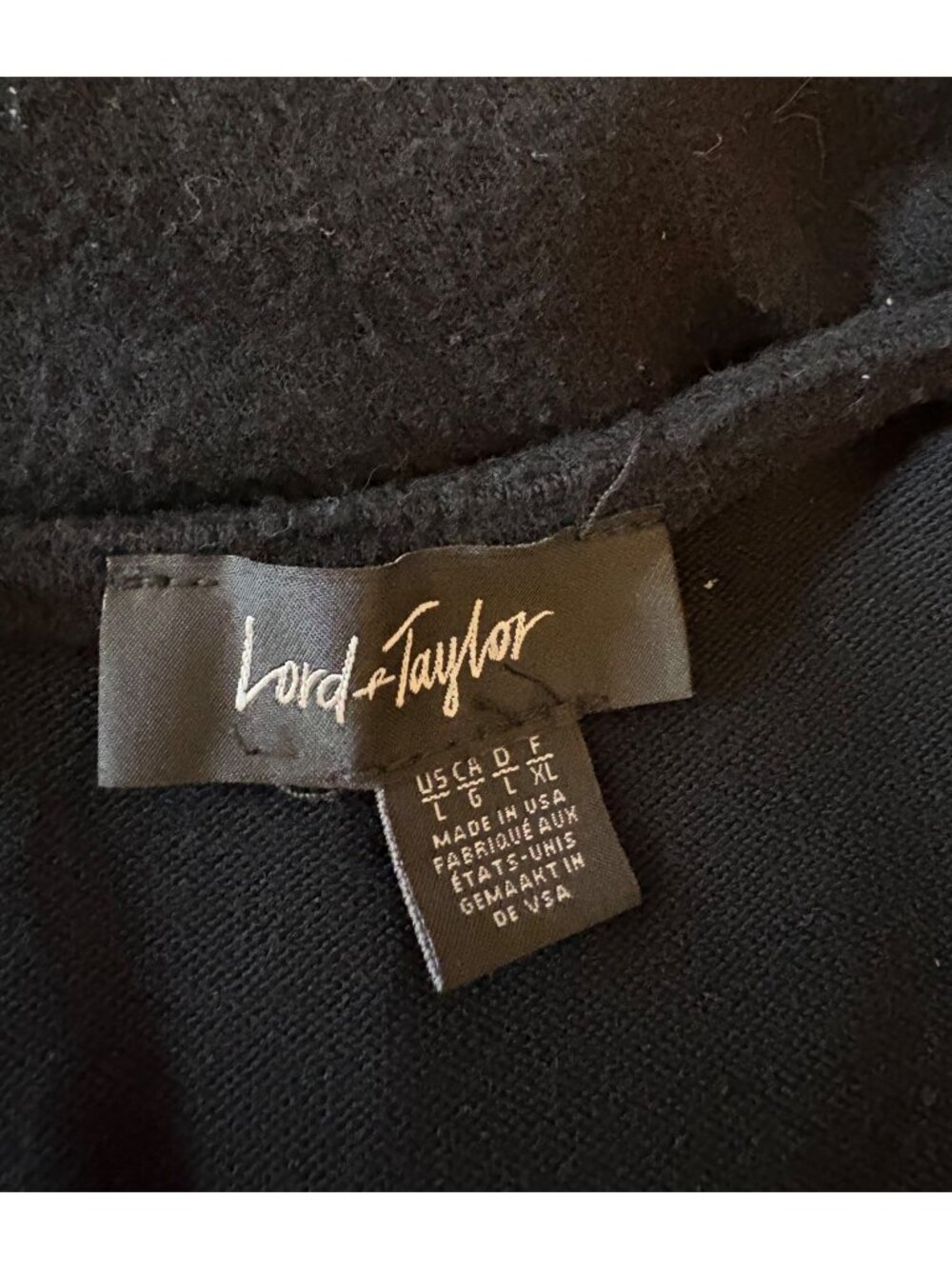 Lord & Taylor Black Bell Sleeve Top Large Whimsigoth Back Zip Flowy Viscose - Picture 4 of 9